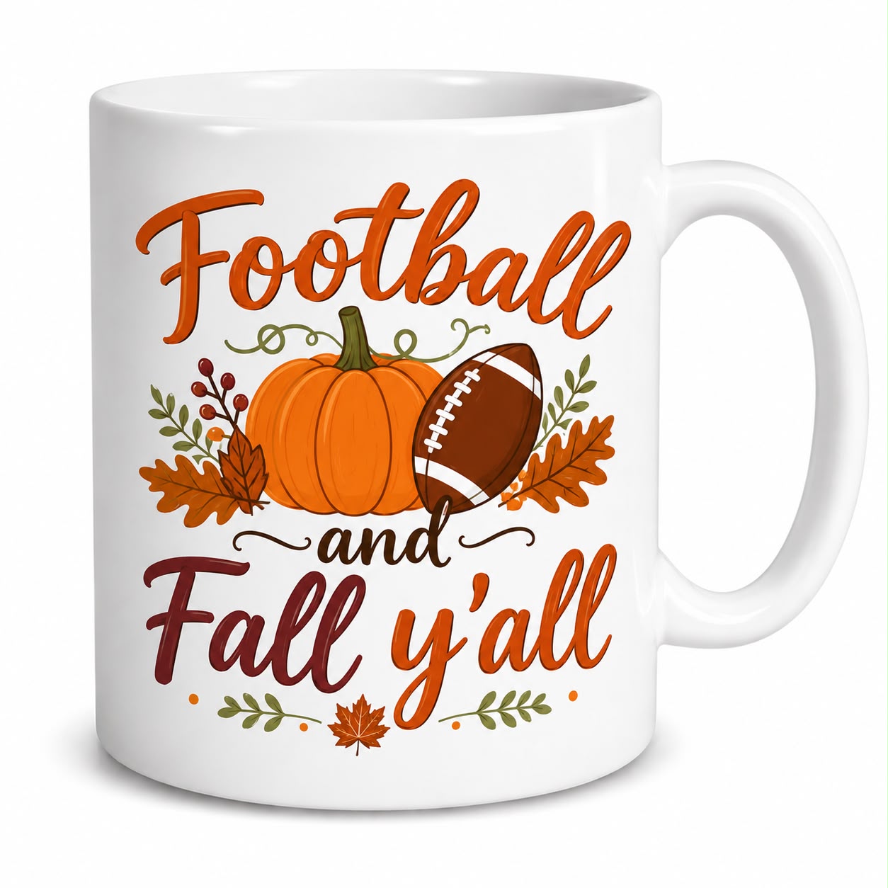 Football and Fall Y'all Fall mug