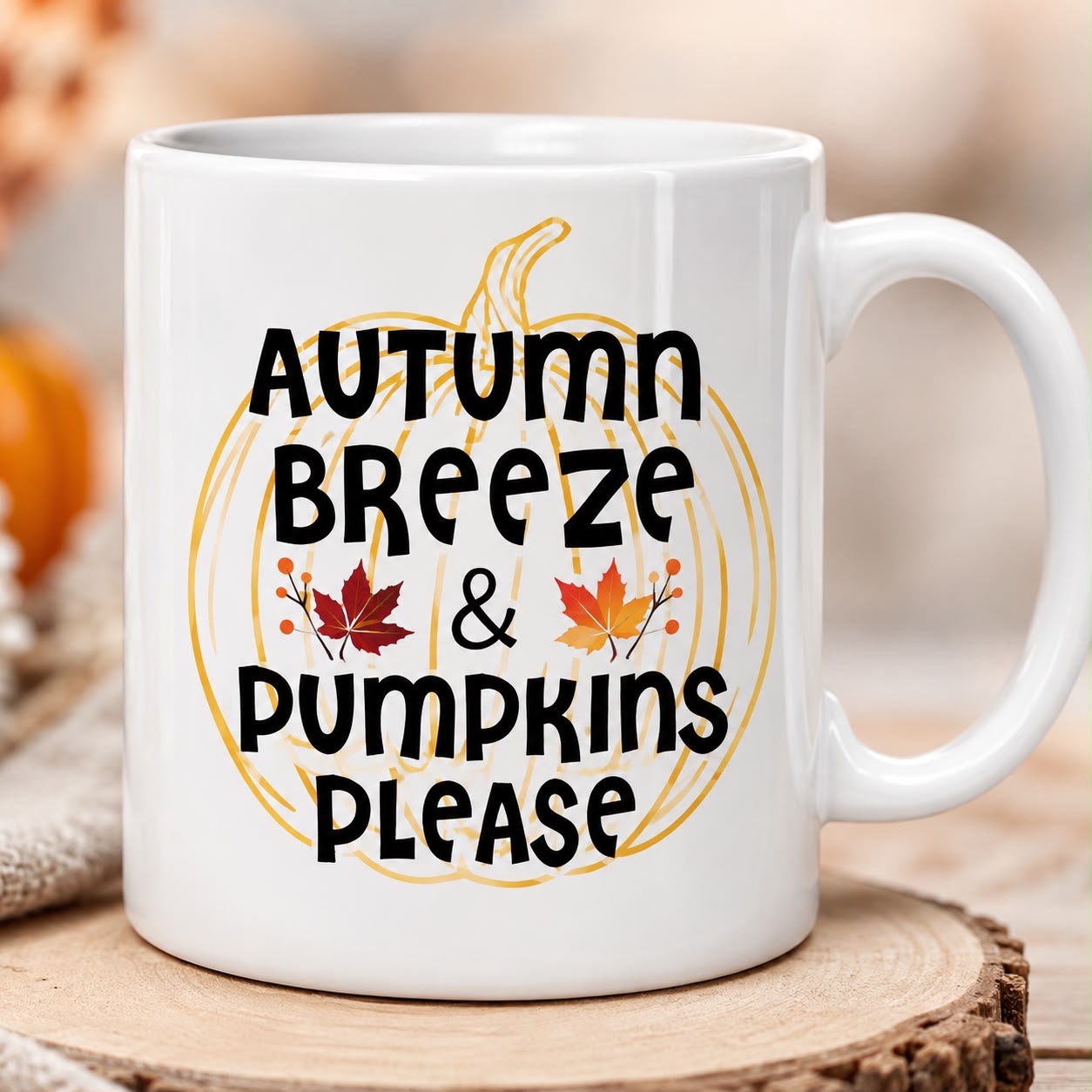 Autumn Breeze & Pumpkins Please Fall mug
