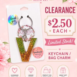 Multicolor Letter V Keychain
