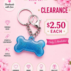 Blue Glitter Dog Tag
