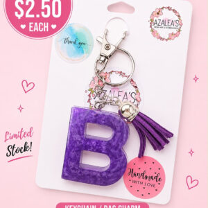 Purple Letter B Keychain