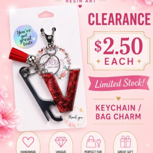 Red Blue Letter V Keychain
