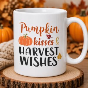Fall Mug – Pumpkin Kisses & Harvest Wishes