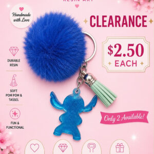 Blue Pom-Pom Character Keychain