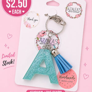 Teal Letter A Keychain