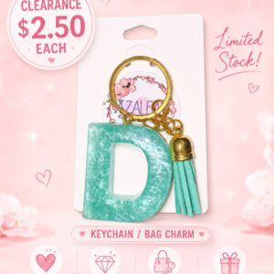 Teal Letter D Keychain